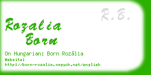 rozalia born business card